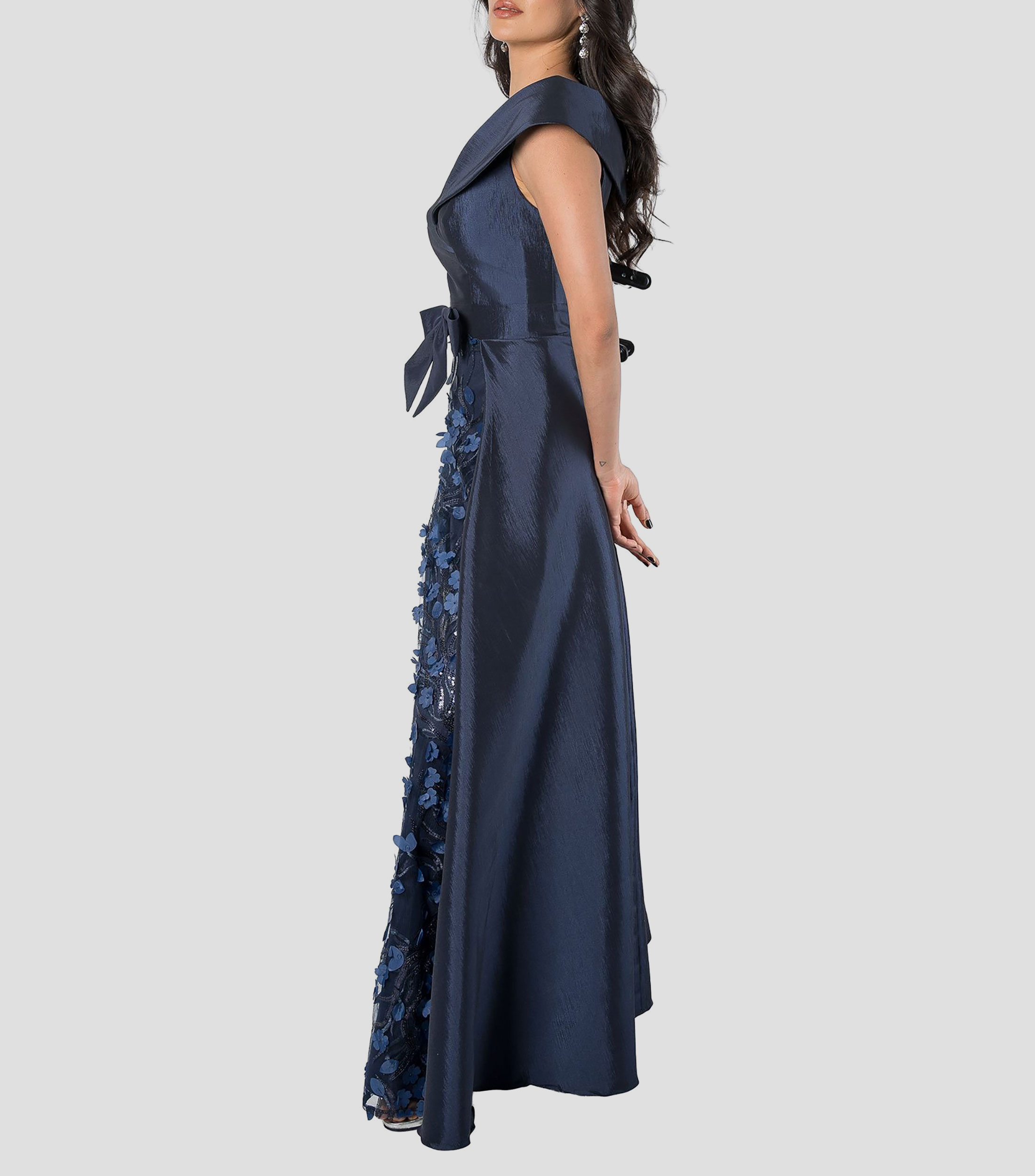 Vestido largo liso Mujer
